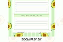 Avocado Daily Gratitude Planner Template | Daily Planner Product Image 3