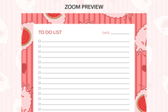 Watermelon Coquette Heart Stripe To Do List | To do list Product Image 3