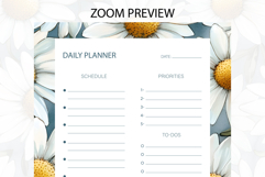 Watercolor Daisy Flower Daily Planner | Daily Planner Product Image 3