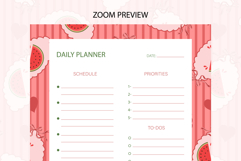 Watermelon Coquette Stripe Daily Planner | Daily Planner Product Image 3