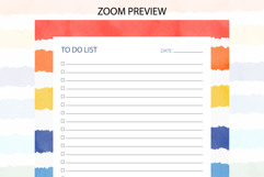 Watercolor Colorful Stripe To Do List Template | To do list Product Image 3