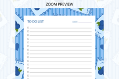 Blueberry Coquette Heart Stripe To Do List | To do list Product Image 3