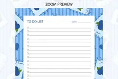 Blueberry Coquette Heart Stripe To Do List | To do list Product Image 3