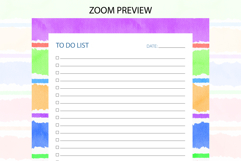 Watercolor Colorful Stripe To Do List Template | To do list Product Image 3