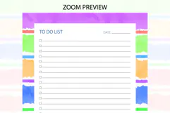 Watercolor Colorful Stripe To Do List Template | To do list Product Image 3