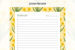 Daffodil Flower To Do List Template | To do list Product Image 3