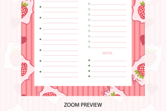 Strawberry Coquette Stripe Daily Planner | Daily Planner Product Image 4