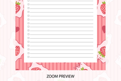 Strawberry Coquette Heart Stripe To Do List | To do list Product Image 4