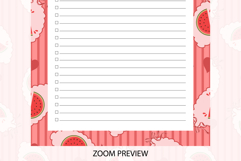 Watermelon Coquette Heart Stripe To Do List | To do list Product Image 4