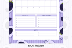 Blackberry Coquette Stripe Monthly Planner For July 2026 Product Image 4