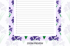 Watercolor Iris Flower To Do List Template | To do list Product Image 4