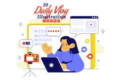 10 Influencer Daily Vlog Illustration Product Image 1