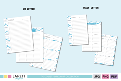 Cat themed productivity planner printable sheets