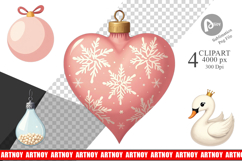 Dainty Christmas Ornaments Clipart Product Image 1