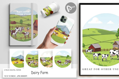 Digital Paper Dairy Farm Scene Product Image 1