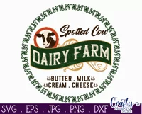 Vintage Farmhouse Home Round Sign Svg | Dairy Farm Cow Svg Product Image 2
