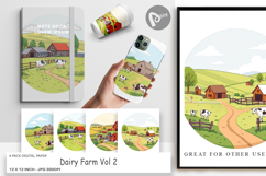Digital Paper Dairy Farm Scene Product Image 1