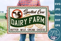 Vintage Farmhouse Home Sign | Dairy Farm Wall Art Svg Product Image 1