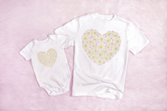 Daisies and Hearts Floral Flower Wreath Clipart PNG Product Image 2