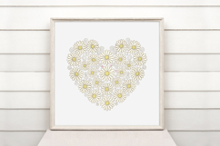 Daisies and Swirls Floral Flower Wreath Clipart PNG Product Image 2