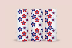 daisy 4th of july skinny tumbler sublimation wrap with high resolution 300 DPI and transparant background perfect for 20oz and 30oz skinny tumbler