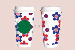 daisy 4th of july starbucks 16oz hot cup wrap svg presized template for tumbler grande suitable for cricut and silhouette