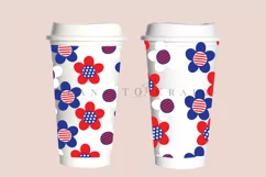 daisy 4th of july starbucks 16oz hot cup wrap svg presized template for tumbler grande suitable for cricut and silhouette