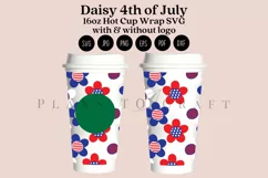 daisy 4th of july starbucks 16oz hot cup wrap svg presized template for tumbler grande suitable for cricut and silhouette
