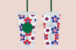 daisy 4th of july starbucks 24oz cold cup wrap svg presized template for tumbler venti suitable for cricut and silhouette