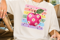 Daisy Apple Teacher PNG, Back to School Sublimation Product Image 2