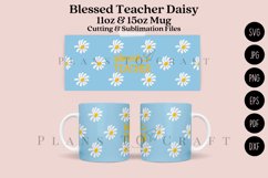 daisy blessed teacher coffee mug glass wrap svg 11oz 15oz mug svg presized for 11oz 15oz glass ready to cut and sublimation files