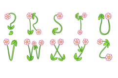 Daisy Blossom Font Spring Flower Doodle Lettering ABC SVG Product Image 4