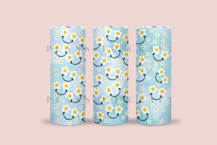 daisy blue watercolor skinny tumbler sublimation wrap with high resolution 300 DPI and transparant background perfect for 20oz and 30oz skinny tumbler