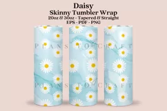 daisy blue watercolor skinny tumbler sublimation wrap with high resolution 300 DPI and transparant background perfect for 20oz and 30oz skinny tumbler