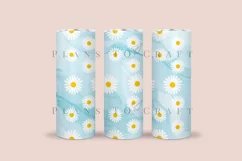 daisy blue watercolor skinny tumbler sublimation wrap with high resolution 300 DPI and transparant background perfect for 20oz and 30oz skinny tumbler