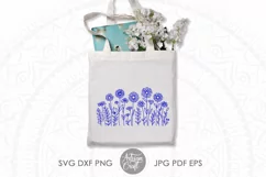Wildflower SVG | Daisy Border | Line Art | Field of Flowers Product Image 2