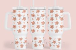 daisy butterfly spring 40oz quencher tumbler sublimation full wrap high resolution transparant background
