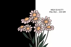 Daisy Clipart Daisy Sublimation Png Retro Flowers Png