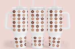 Daisy Coffee Pattern 40oz Tumbler Sublimation Wrap SVG PNG PDF EPS instant download digital files 