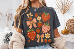 Boho Strawberry Coquette PNG, Preppy Strawberries, Summer Product Image 3
