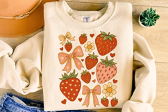 Boho Strawberry Coquette PNG, Preppy Strawberries, Summer Product Image 4