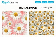 Daisy Flowers Digital Paper, Daisy Flowers Background Product Image 1