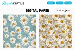 Daisy Flowers Digital Paper, Daisy Flowers Background Product Image 1