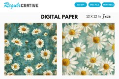 Daisy Flowers Digital Paper, Daisy Flowers Background Product Image 1