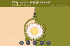 Daisy flower Hanging Ornament SVG Product Image 2