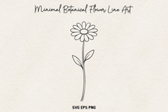 Minimal Botanical Flower SVG, Thin Line Floral Outline, PNG. Product Image 1