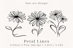 Minimalist Floral Line Art Clipart SVG | PNG | EPS Product Image 1