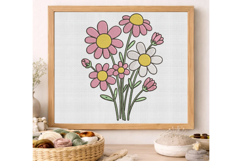 Daisy Flower Bouquet Embroidery Design Product Image 3