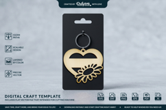 Daisy Flower Heart Keychain Laser Cut Product Image 2