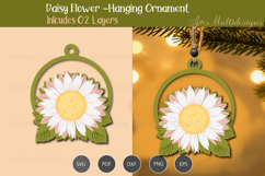 Daisy flower Hanging Ornament SVG Product Image 3